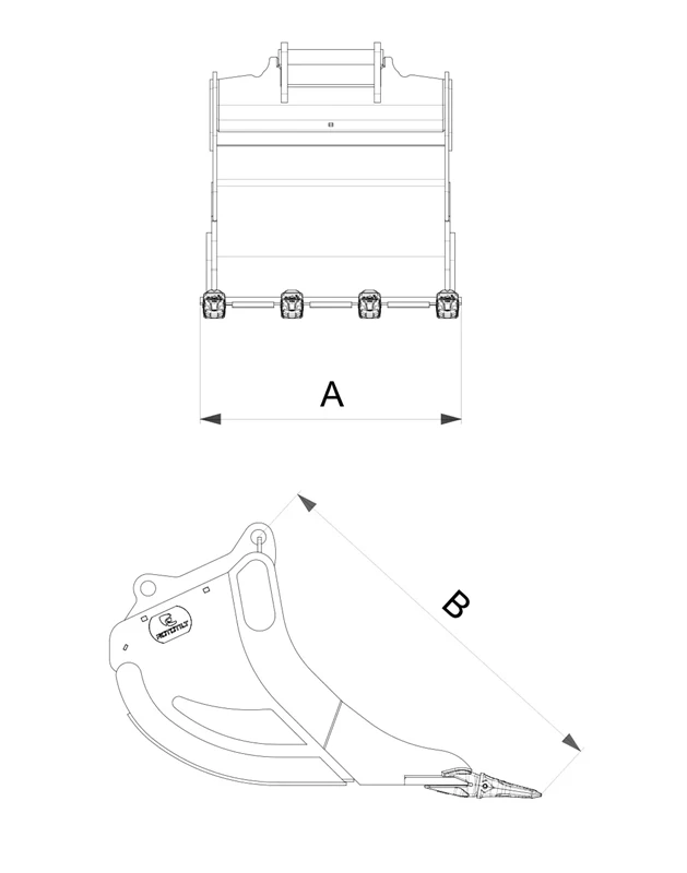 Graveskuffe 1700L - 1560mm - 1636kg 26–32 tonn