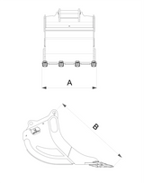Graveskuffe 1700L - 1560mm - 1636kg 26–32 tonn